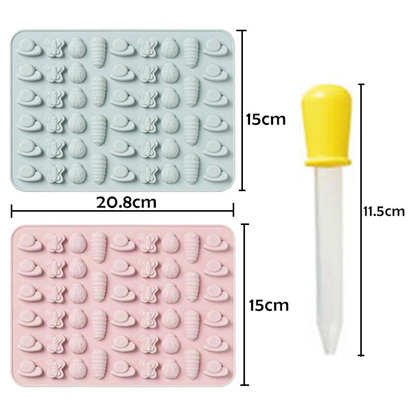 Molde de gomitas de silicona para cubitos de hielo, para hornear gelatina y dulces, resistente a altas temperaturas, DIY, molde para gelatina y hielo