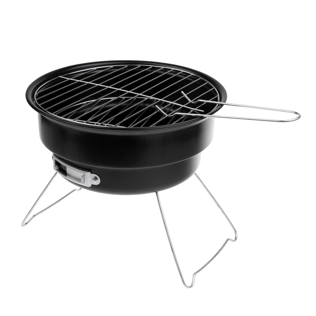 Mini kannettava pyöreä retkeily bbq grilli grilli teline liesi ulkoretkeily vaellus matkailu kalastus