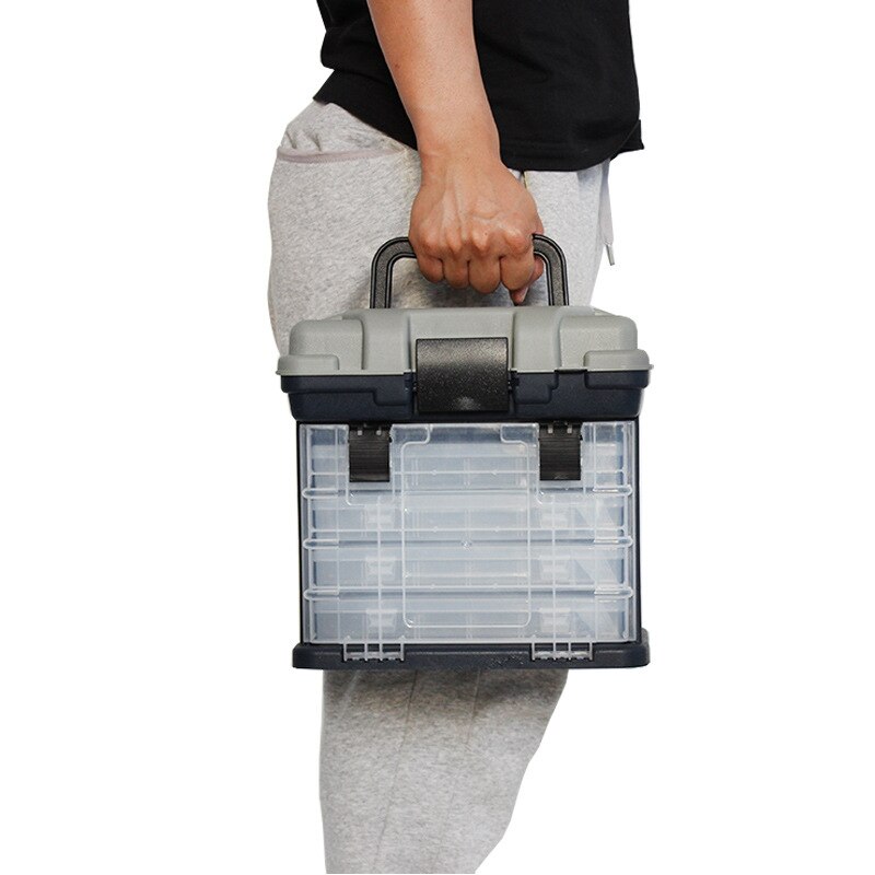 Multi-functional fishing tank 4-storey Lure tackle tool box fly gear accessories hook lure storage fly case