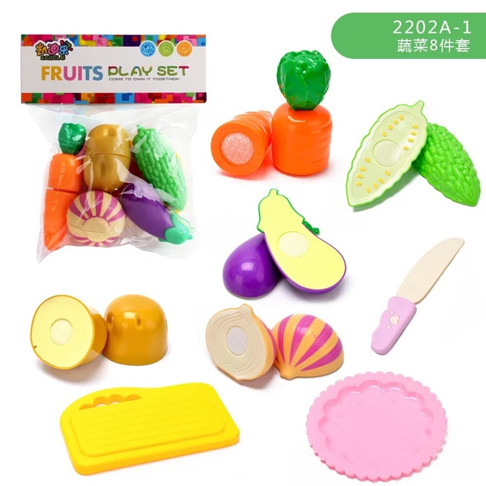 Pretend Play Set Plastic Food Toy DIY Cake Toy Cutting Fruit Vegetable Food Pretend Play Toys For Children Educational: 2202A-1