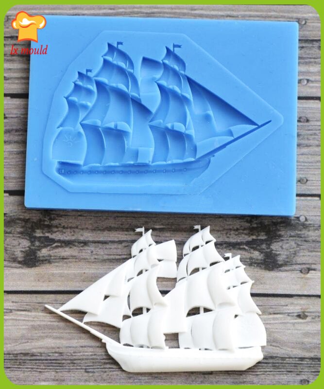 Moule En Silicone Voilier Pour Décoration Gâteaux - 9x6,4 Cm, Résistant à La Chaleur, Pour Chocolat, Pâte à Sucre