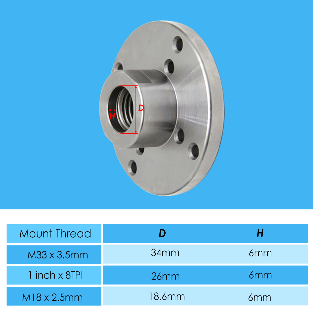 Wood Lathe Face Plate for M33 M18 1 Inch Threaded Woodworking Turning Machine Chuck Flange Faceplate