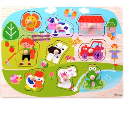 Bambino Precoce Giocattoli Educativi Del Bambino Mano Stretta di Legno Giocattolo di Puzzle di Alfabeto E Cifre Frutta Traffico Learning Education Bambino Giocattolo di Legno: 1