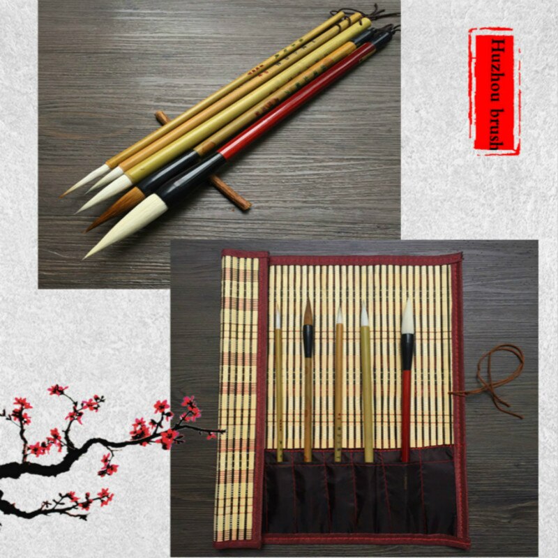 5 pièces peinture chinoise calligraphie pinceau stylo ensemble chinois traditionnel encre peinture écriture pinceau ensemble pour débutants Caligrafia