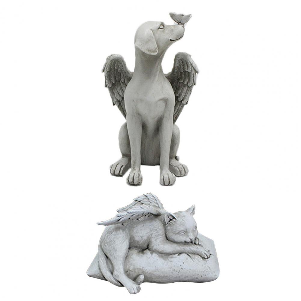 Statue ange chien chat, modèle de jardin en résine, excellente fabrication, Sculpture de chien chat, affichage, ornement pour cour, décoration de la maison
