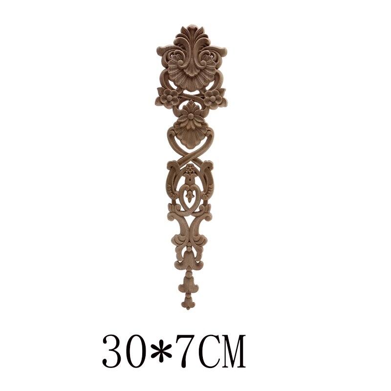 Apliques de madera Calcomanía para madera artesanía de madera tallada decoración Ornamental largo grande de goma muebles de madera ventana puertas de armario de esquina: C223-2