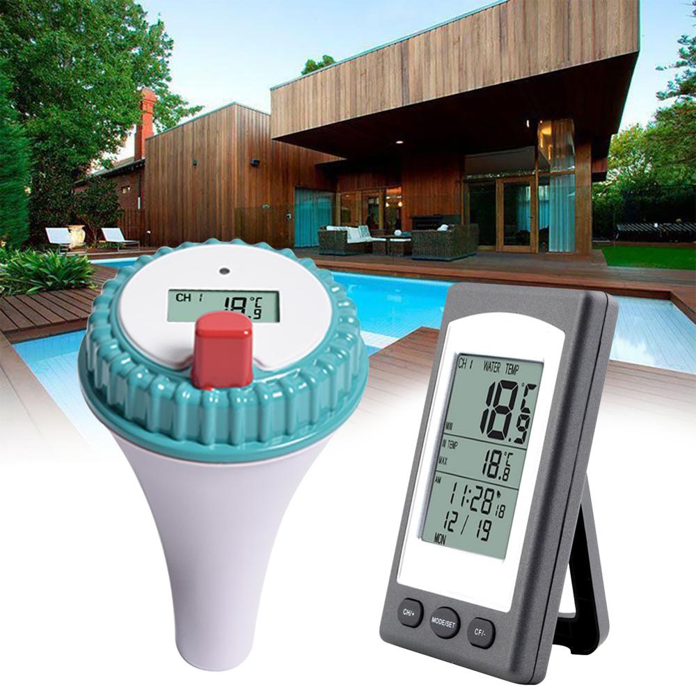 Wireless Pool Thermometer Swim SPA Pond Tub Waterproof Digital LCD Backlit Floating Temperature Transmitter Meter -40C~60C