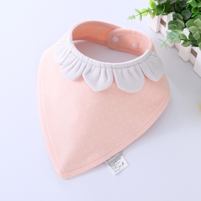 Adorable Newborn Baby Bibs Infnat Boys Girls Organic Cotton Triangle Bib Animal Mouse Cat Owls Toddler Soft Bandana: Roze