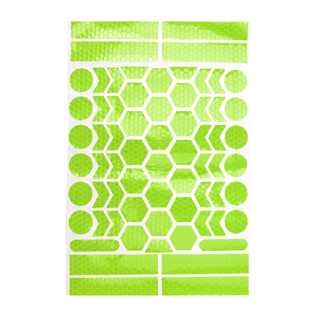 64 stks/set motorfiets sticker reflecterende zelfklevende decoratieve sticker PVC waterdichte veiligheidswaarschuwing opvallendheid helmen sticker: green
