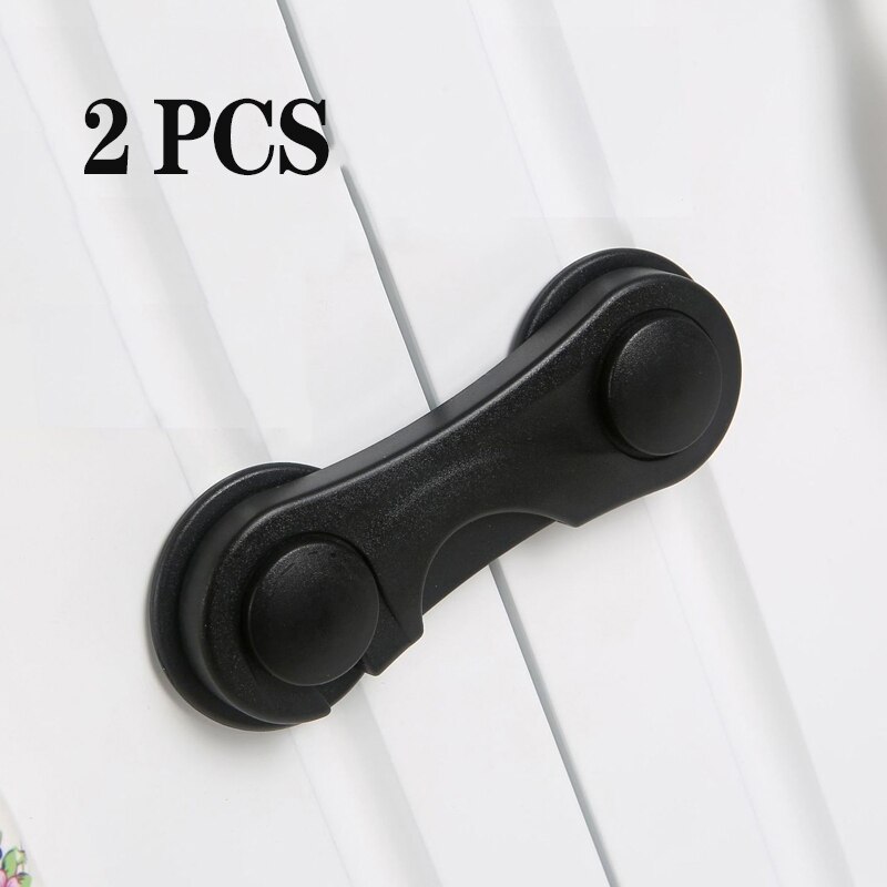 2 Stks/partij Kind Thuis Kabinet Lock Bescherming Van Kinderen Vergrendeling Deuren Voor Kinderen Veiligheid Kids Veiligheid Plastic Bescherming Lock: black2