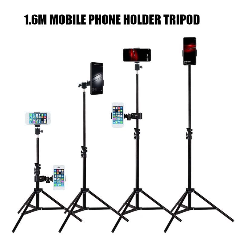 1.6m tripé do telefone móvel produto fotográfico acessórios suporte do telefone 1/4 cabeça de parafuso tripé da câmera do telefone
