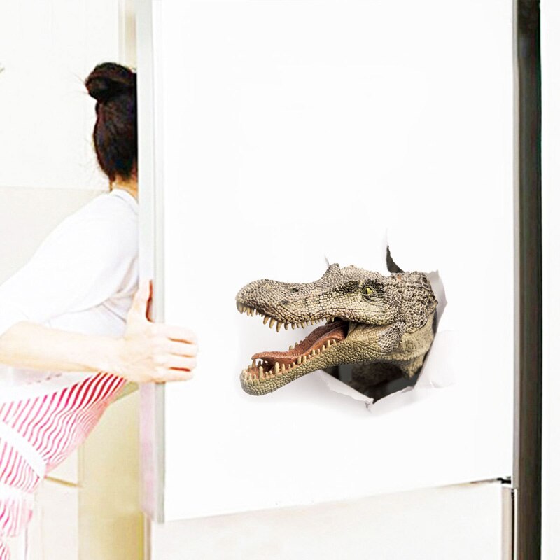 Animal Wall Stickers Stylish 3D Crocodile Graphic Vinyl Decals PVC wallpaper for Bedroom Fridge Toilet Car