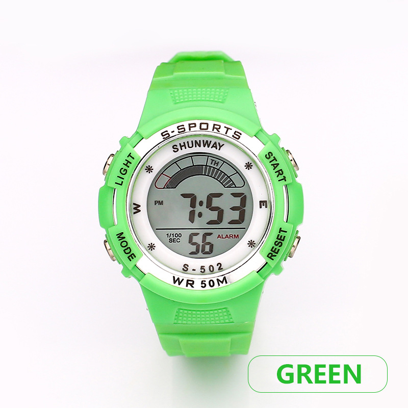 Uthai CE02 Kids Kinderen Horloge Elektronische Quartz Horloge Voor Jongen Meisje 50M Waterdicht Student Sport Horloges Kleurrijke Reloj: BK45-green