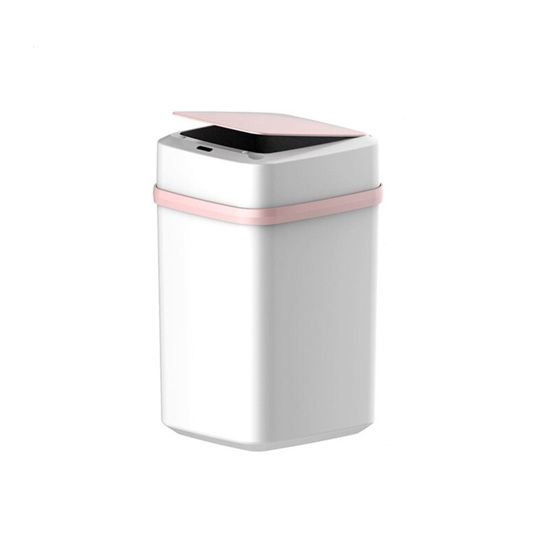 Smart Home Intelligent Waste Bin Induction Trash Can Home Electric Sensor Waste Garbage Automatic Trash Bin For Kitchen Bathroom: pink / 12L