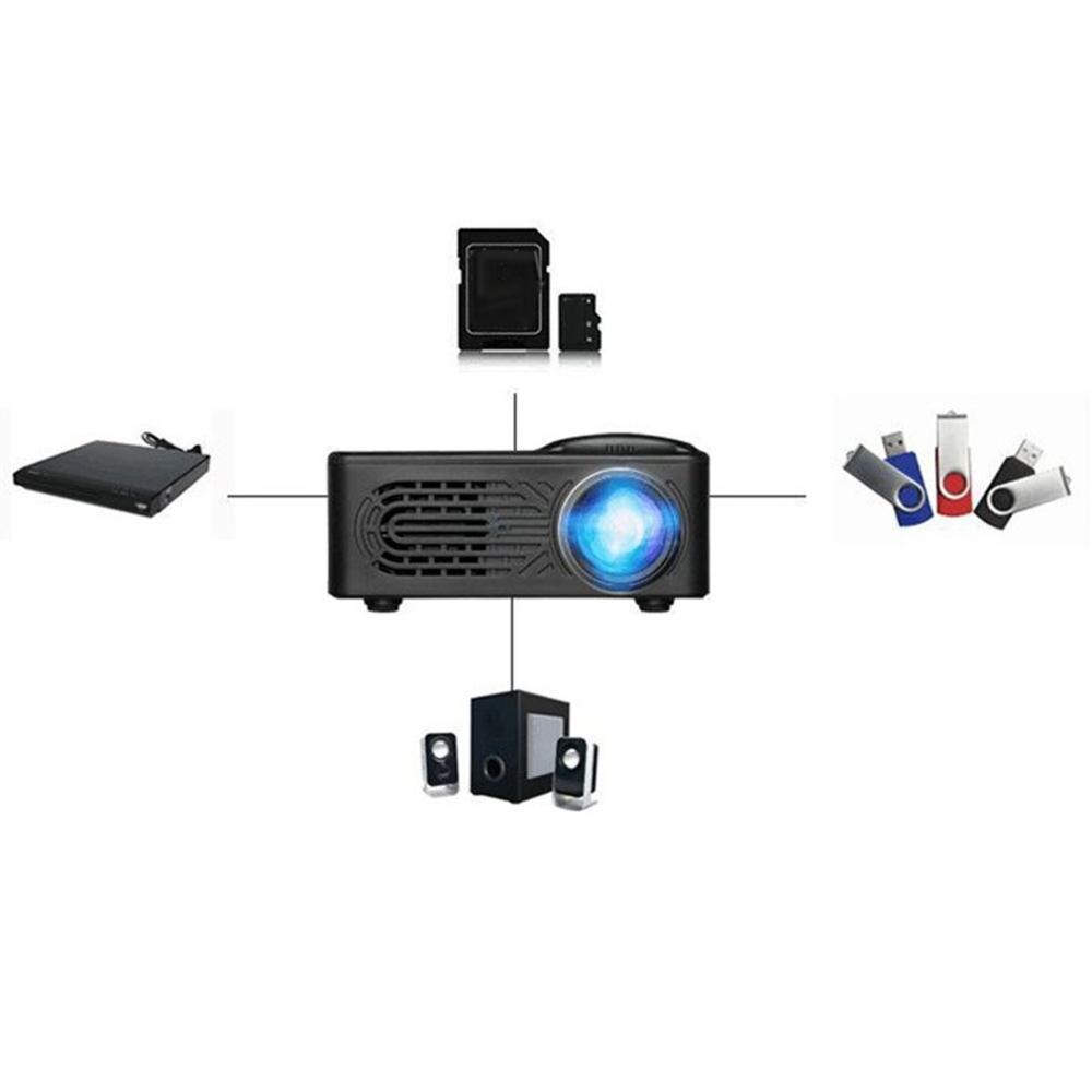 Mini Micro Portable Home Entertainment Projector Supports 1080P Hd Mobile Phone Connection Projector Black Mini Projector