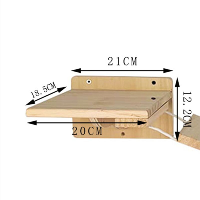 Massief Houten Wand Kat Klimrek Suspension Bridge Set Kat Stappen Bed Plank Tree Tower Kat Speelgoed: 2 pack 19X21cm