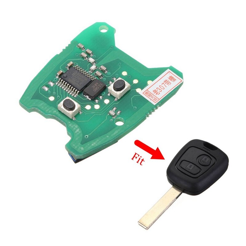 Placa de circuito de control remoto con 2 botones de 43Hz para Peugeot 307 / Citroen 73373067C