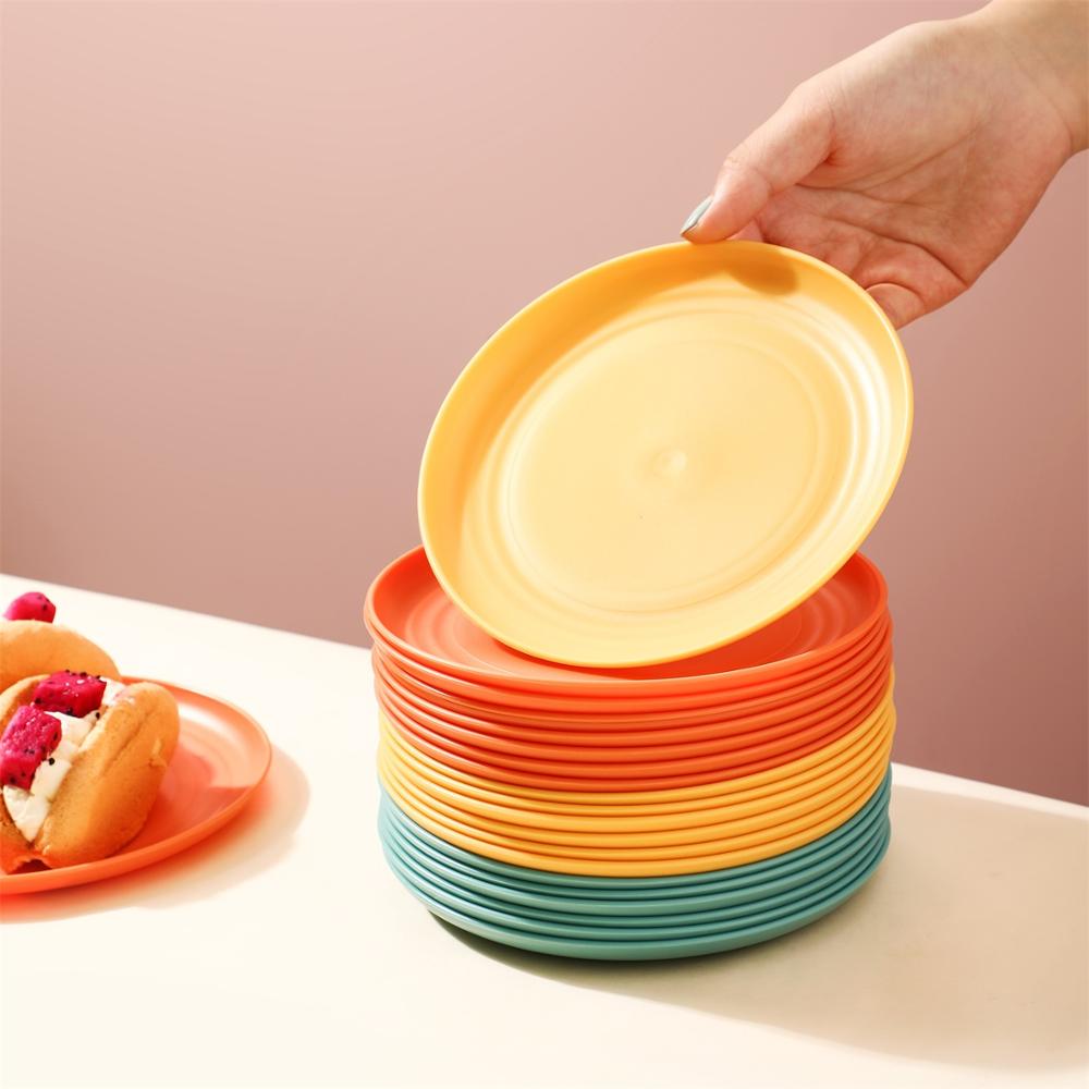 Piccoli piatti di plastica quadrati rotondi da 10 pezzi