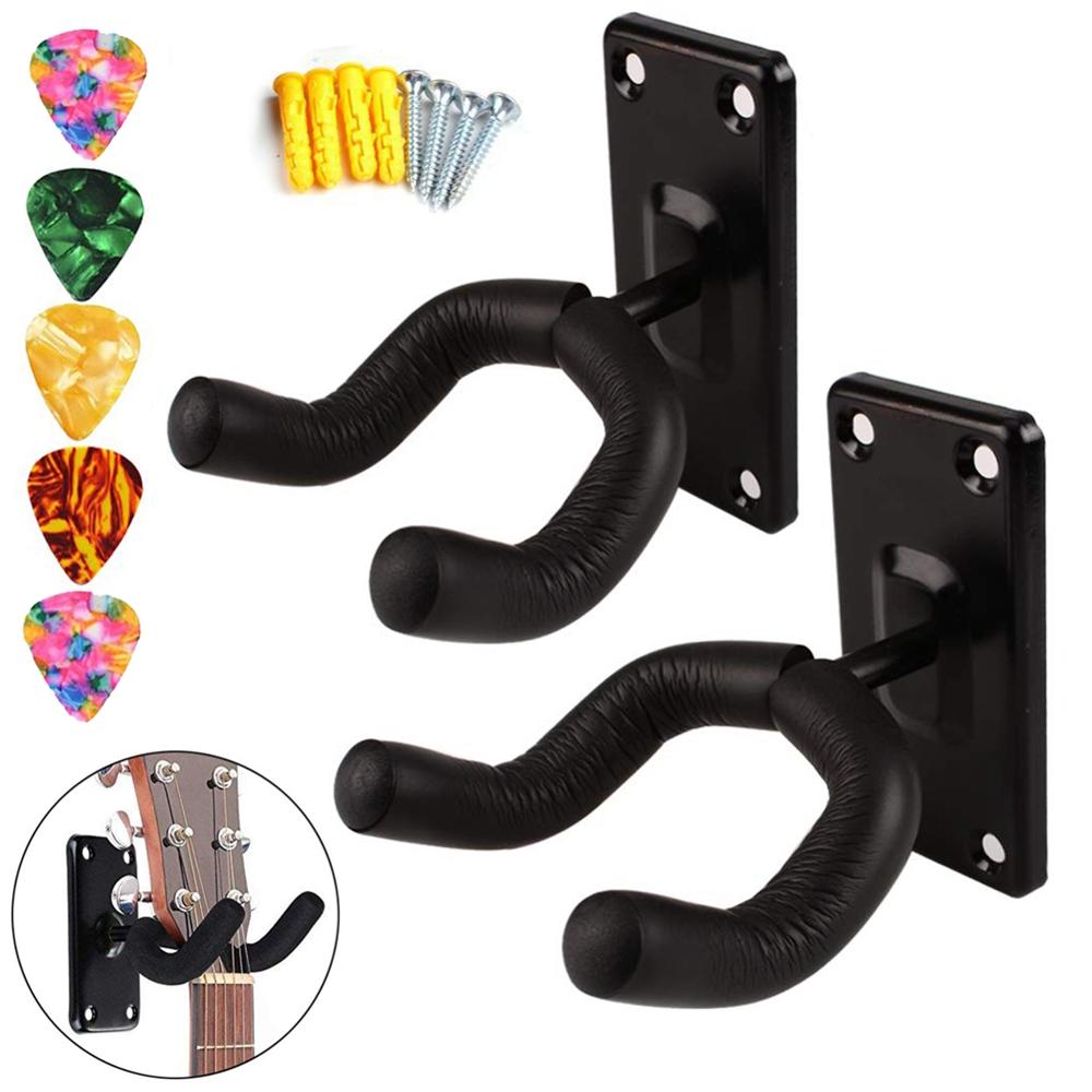 Electric Acoustic Guitar Display Metal Wall Hook Hanger Bracket Wall Mount Rack for 5 Selected Guitar and Bass