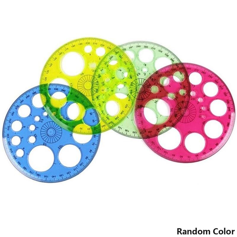 1 Pc 360 Graden Volledige Cirkel Gradenboog Heerser 4 Kleuren Willekeurige Reglas De Patchwork Cirkel Tekening Tool Template Schilderen Y1B3