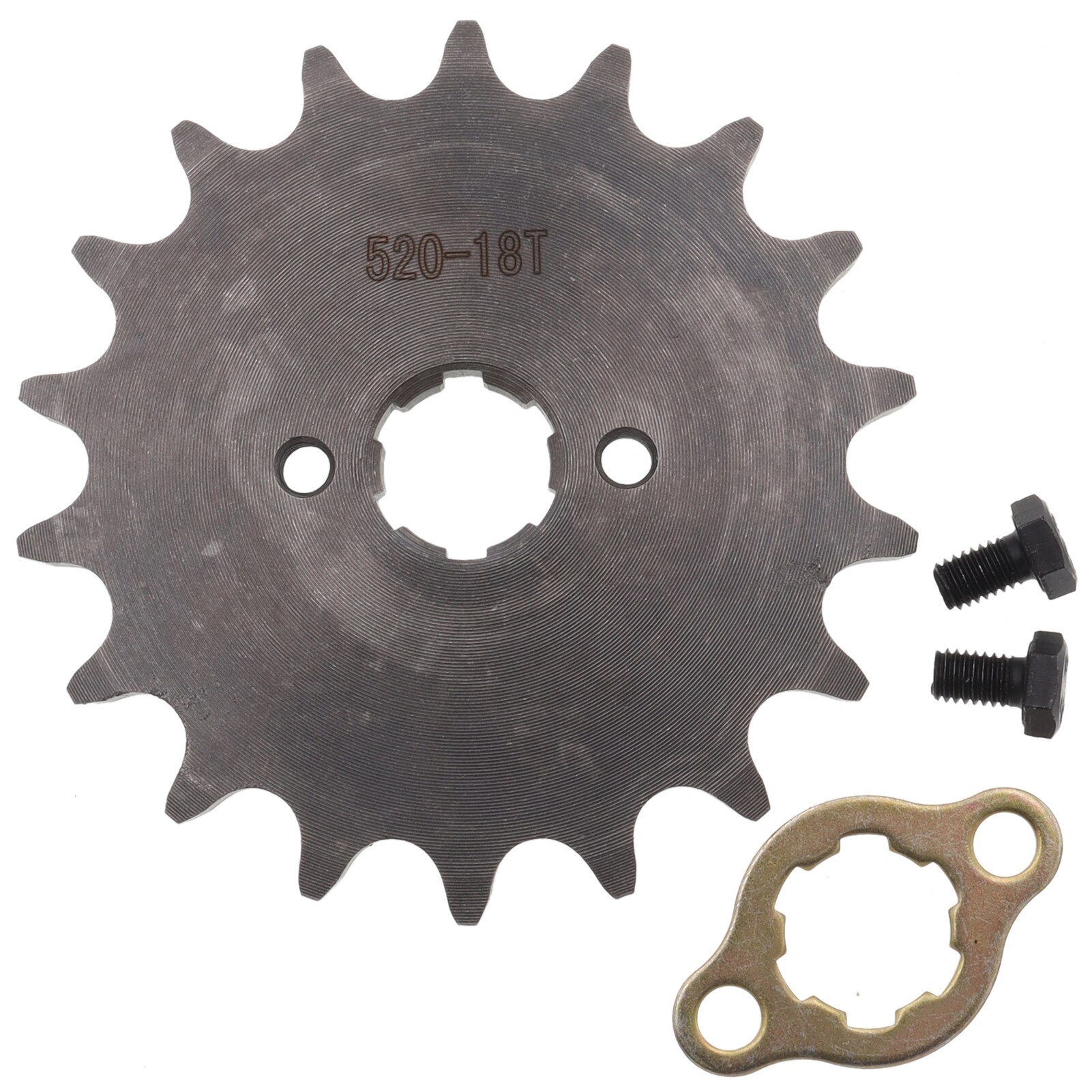 Front Engine 520# 16T 18T 19T Teeth 20mm Chain Sprocket With Retainer Plate Locker for Motorcycle Dirt Bike ATV: 520-18T