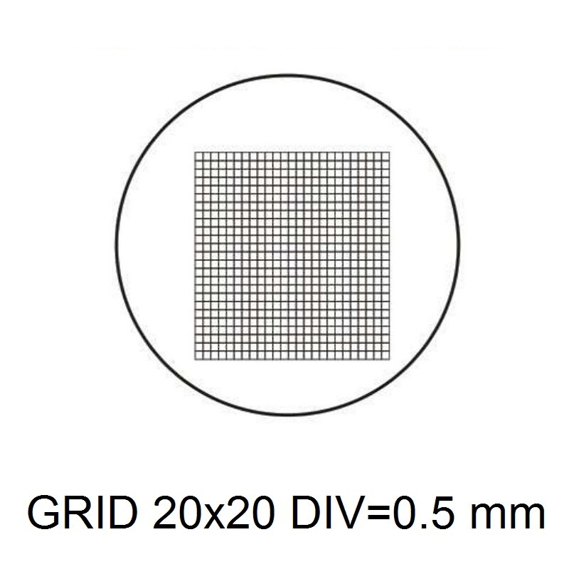 22Mm Diameter Micrometer Schaal Microscoop Optische Oculair Schaal Kalibratie Cross Heerser Raster Schaal Voor Microscoop Verrekijker: MS-1-P9