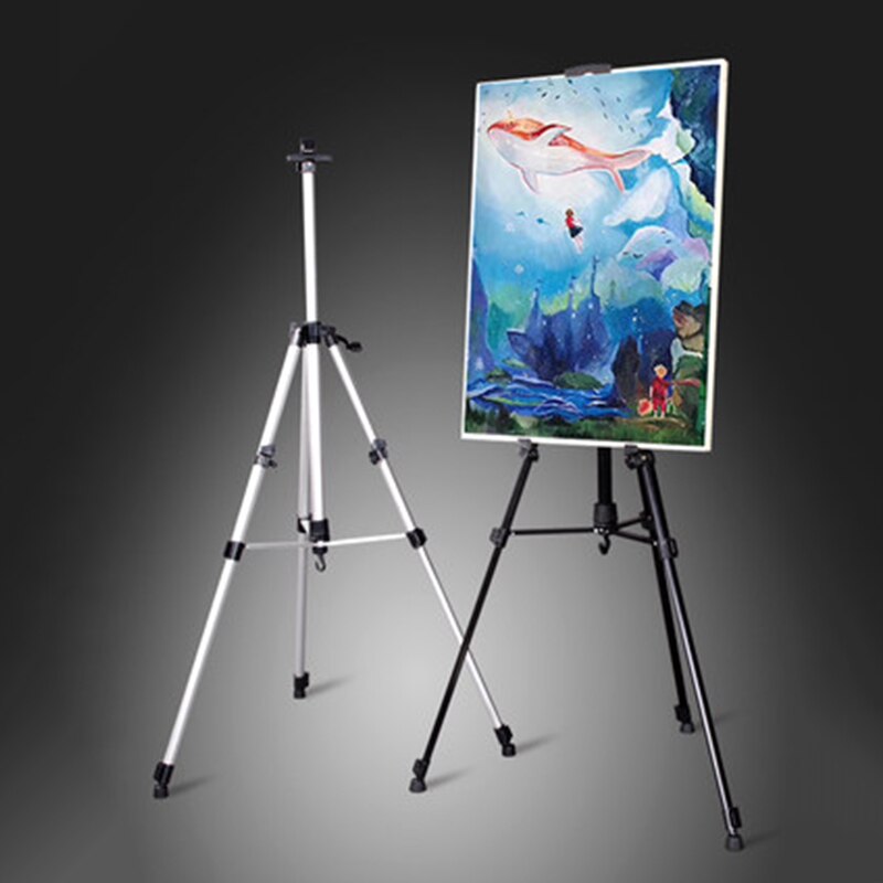 Sztaluga ze stopu aluminium korba ręczna teleskopowy stojak trójnóg szkic rysunek sztalugi podróży chowany regulowany metalowy szkic sztalugi