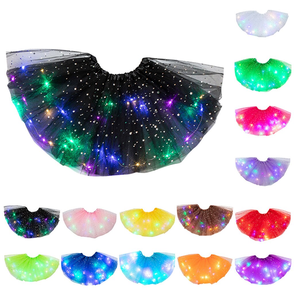 Pasgeboren Kids Meisjes Baby Sequin Tutu Rok Led Light Up Pettiskirt Ballet Kleding Baby Meisjes Kleding Meisjes Jurk Korte Rok