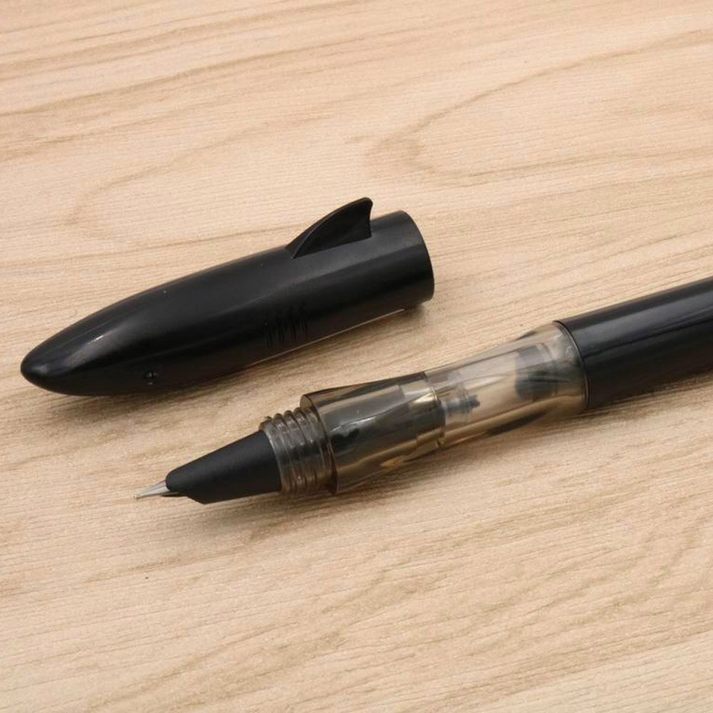 Jinhao shark Stijlvolle en kleurrijke plastic F Nib Vulpen: Black