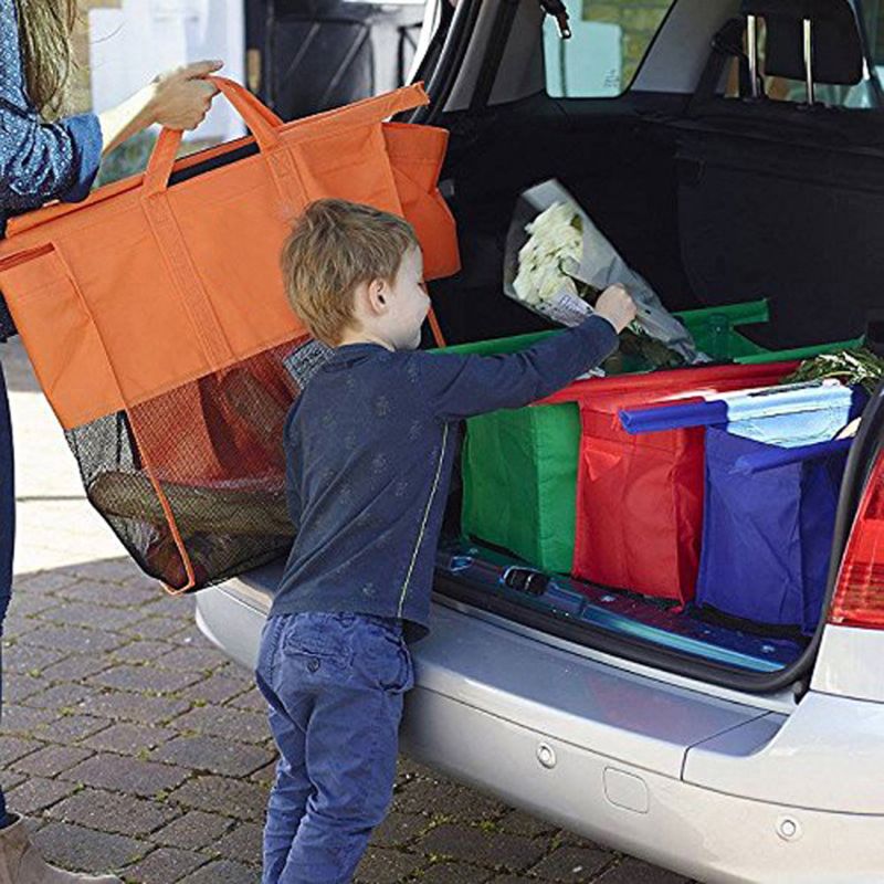 4 Pack Herbruikbare Trolley Tassen Winkelwagentje Tassen Trolley Tassen Herbruikbare Kruidenier Kar Tassen Voor Warm Of Koud Boodschappen