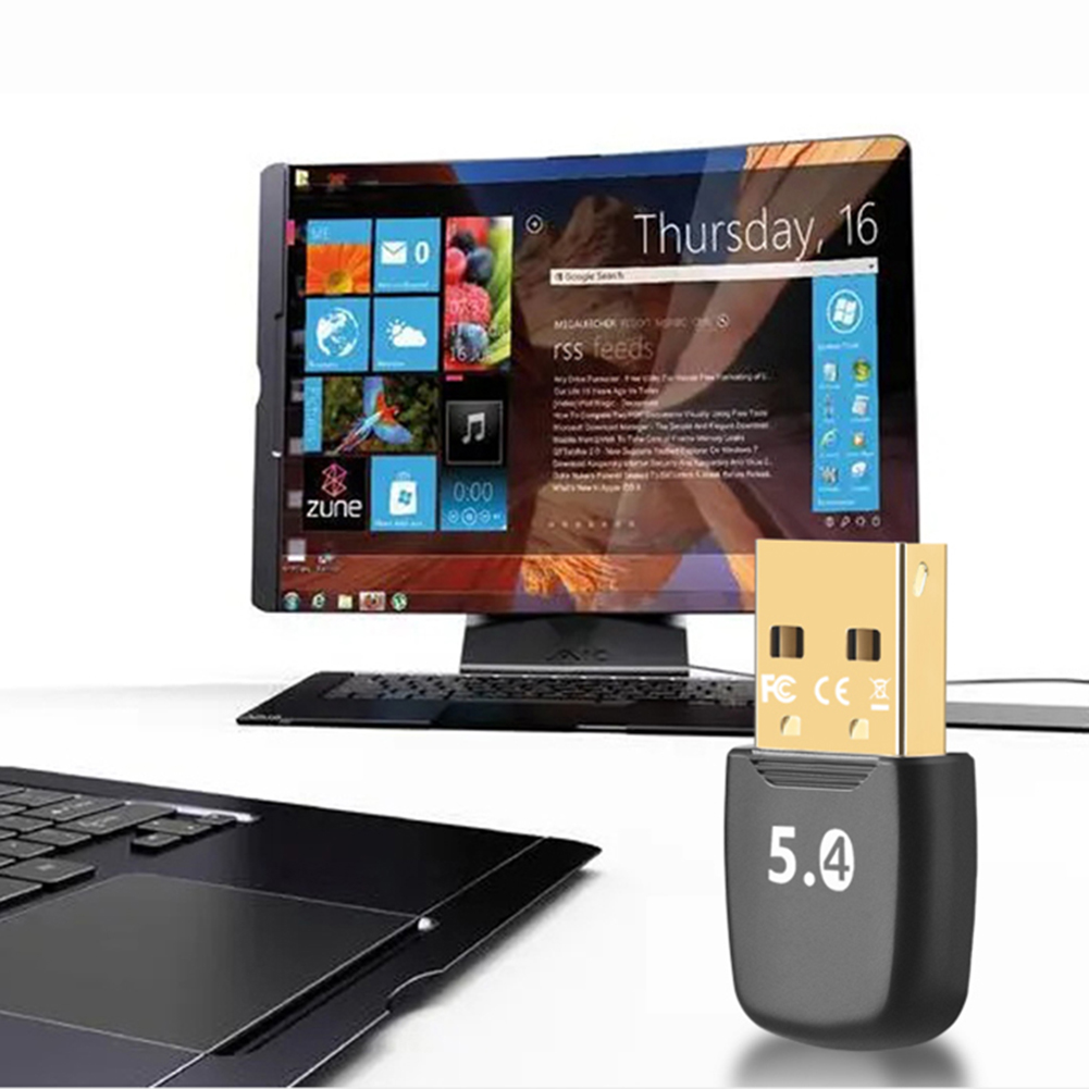 USB Bluetooth-Compatible 5.4 Adapter Wireless USB Adapter Driver Free Wireless BT 5.4 Dongle Adapter for PC Laptop Computer
