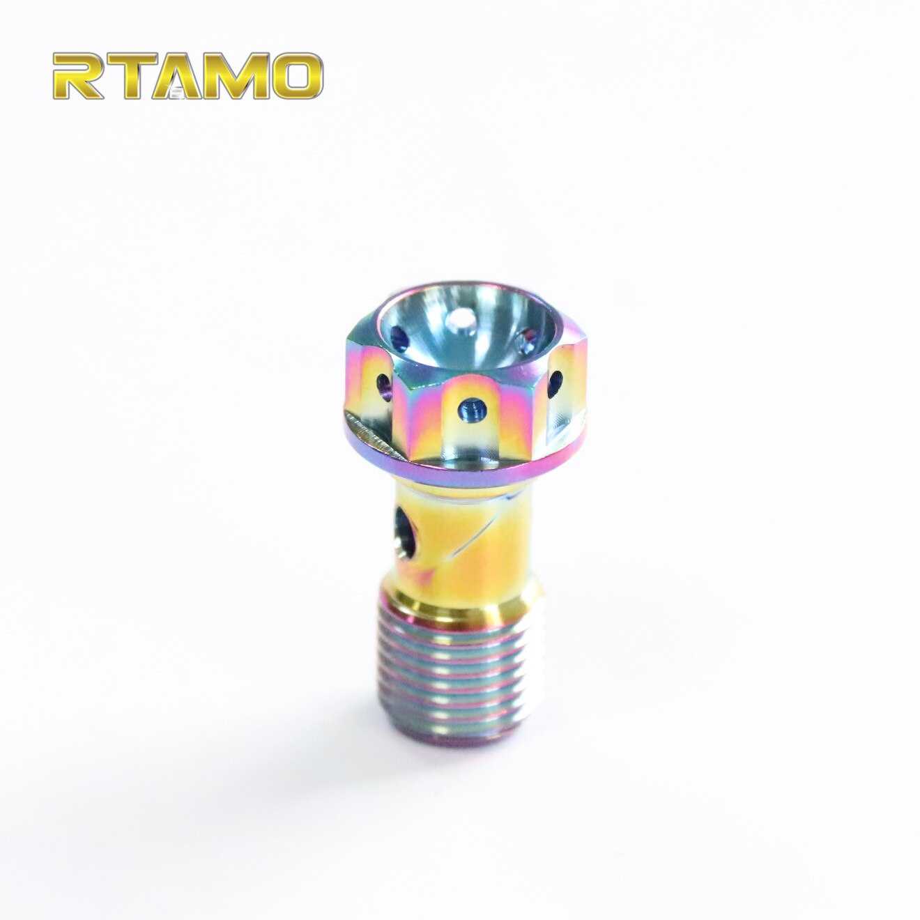 Titanium Banjo Bolts M10x1.0/1.25Px19 Hexagon Hollow Head Screws For Brake Hose Line Master Cylinder Motorcyle Parts: Rainbow / M10x1.25Px19