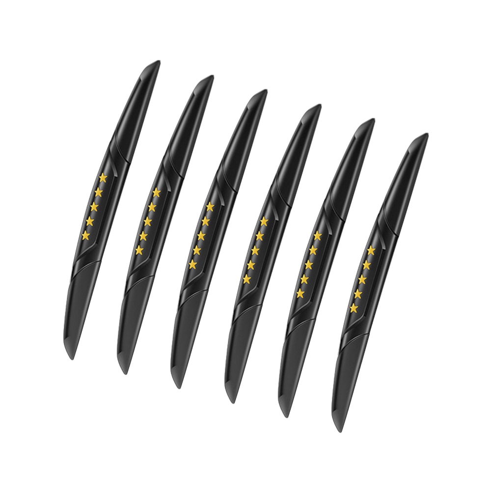 6Pcs Universele Auto Anti-Collision Strip Autodeur Anti-Collision Bescherming Strip Auto Bumper Hoek Bescherming Rubber strip: Black