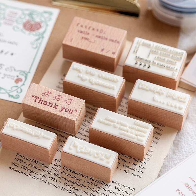 8 PZ/lotto poco sicuri di serie timbro FAI DA TE timbri di gomma di legno per scrapbooking cancelleria scrapbooking timbro standard