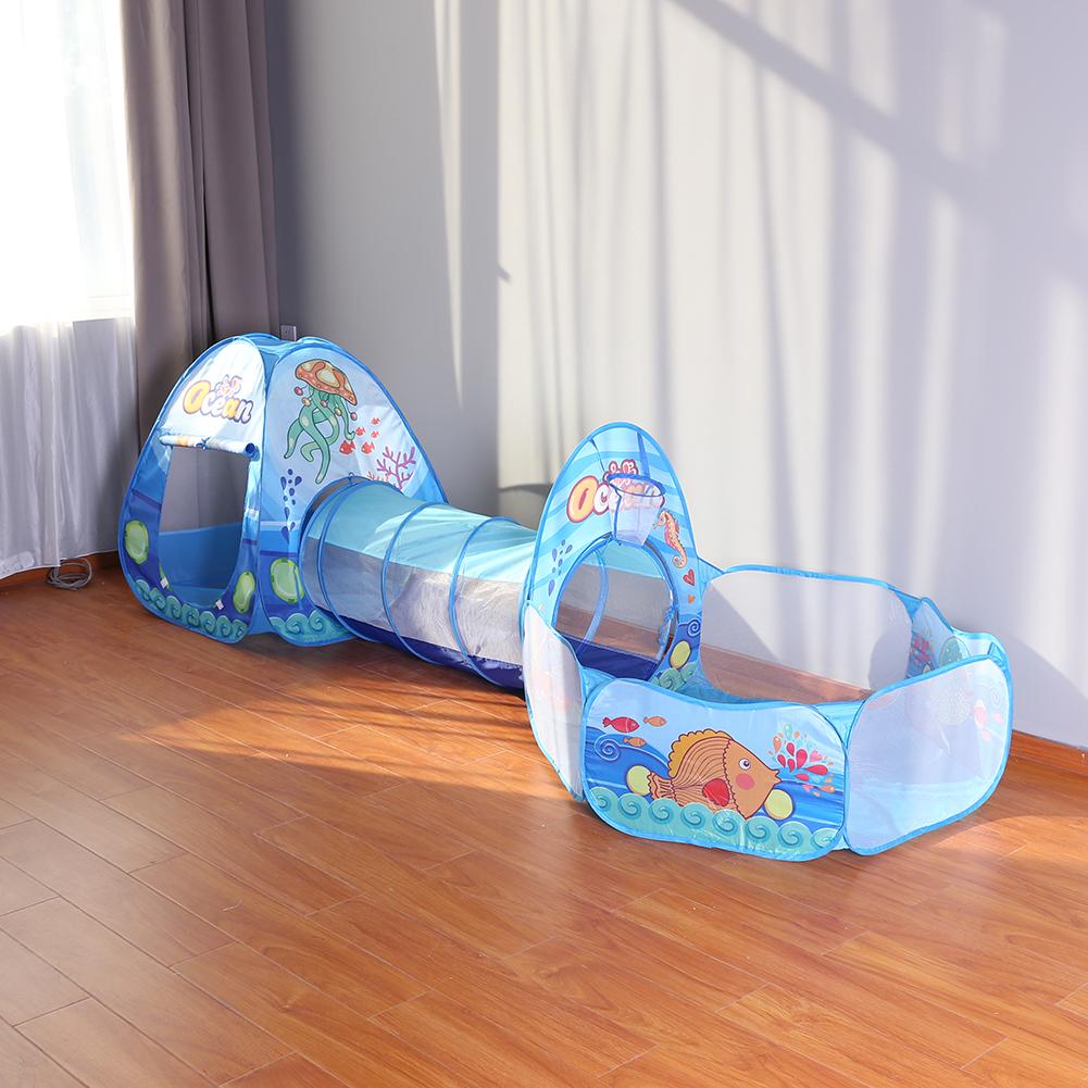 3 In 1 Opvouwbare Kids Crawl Tunnel Spelen Tent Kindje Oceaan Ballenbad Speelgoed Kit