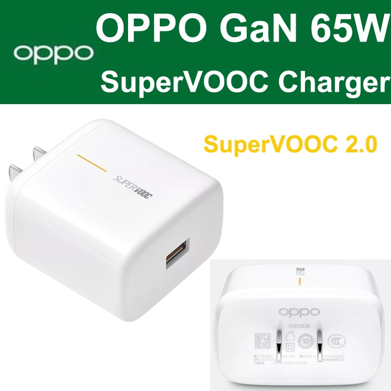 OPPO-cargador Original SuperVOOC 2,0 de 65W, cargador GaN para Find X2 Pro X Reno3 Pro Reno 2 Ace 2 Ace Z 2z 2f 10x zoom Find x a5 a9