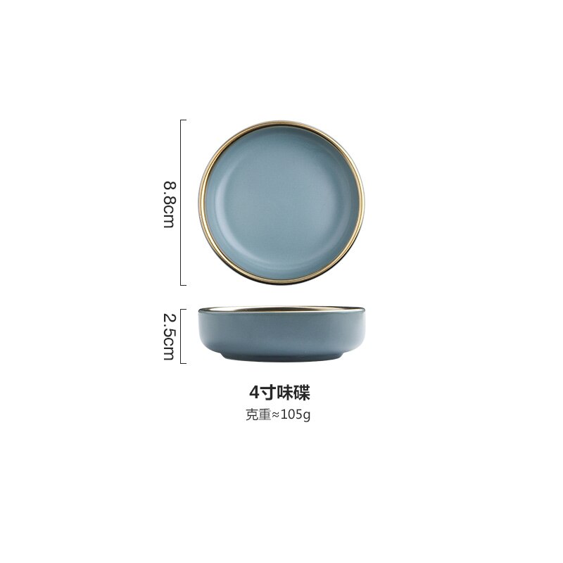 Europese Stijl Plaat Keramische Schotel Dinnerdinnerware Set Saus Rijst Kommen Soep Noedels Plaat Steak Westerse Voedsel Servies WF702214: 02