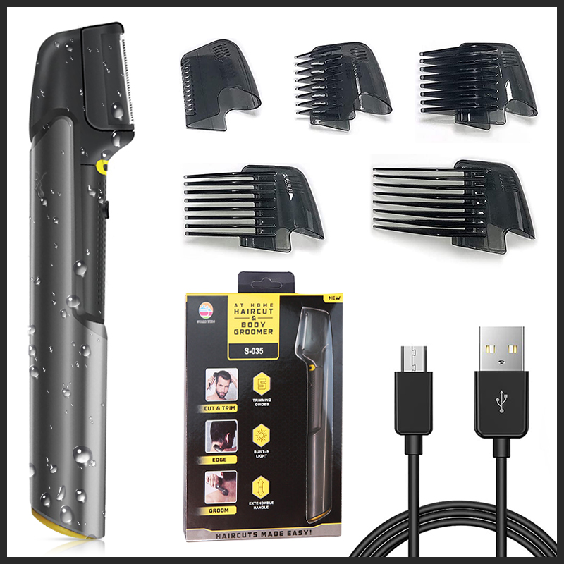 Tondeuse à cheveux domestique 5 en 1 pour hommes, rasoir multifonctionnel Rechargeable, étanche, rétractable, pour le corps: Orange