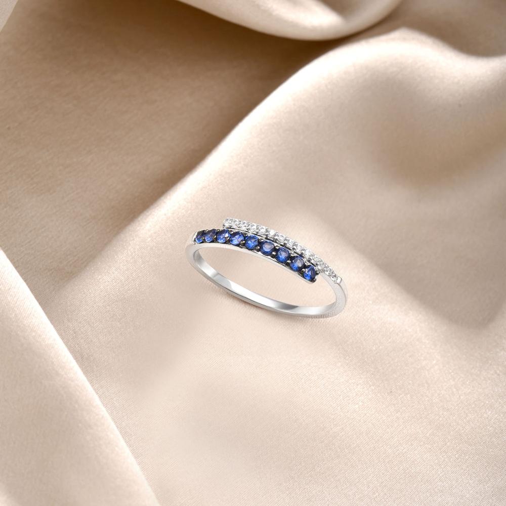 SANTUZZA Silver Ring For Women 925 Sterling Silver Round Rings for Women Cubic Zirconia Ringen Party Jewelry