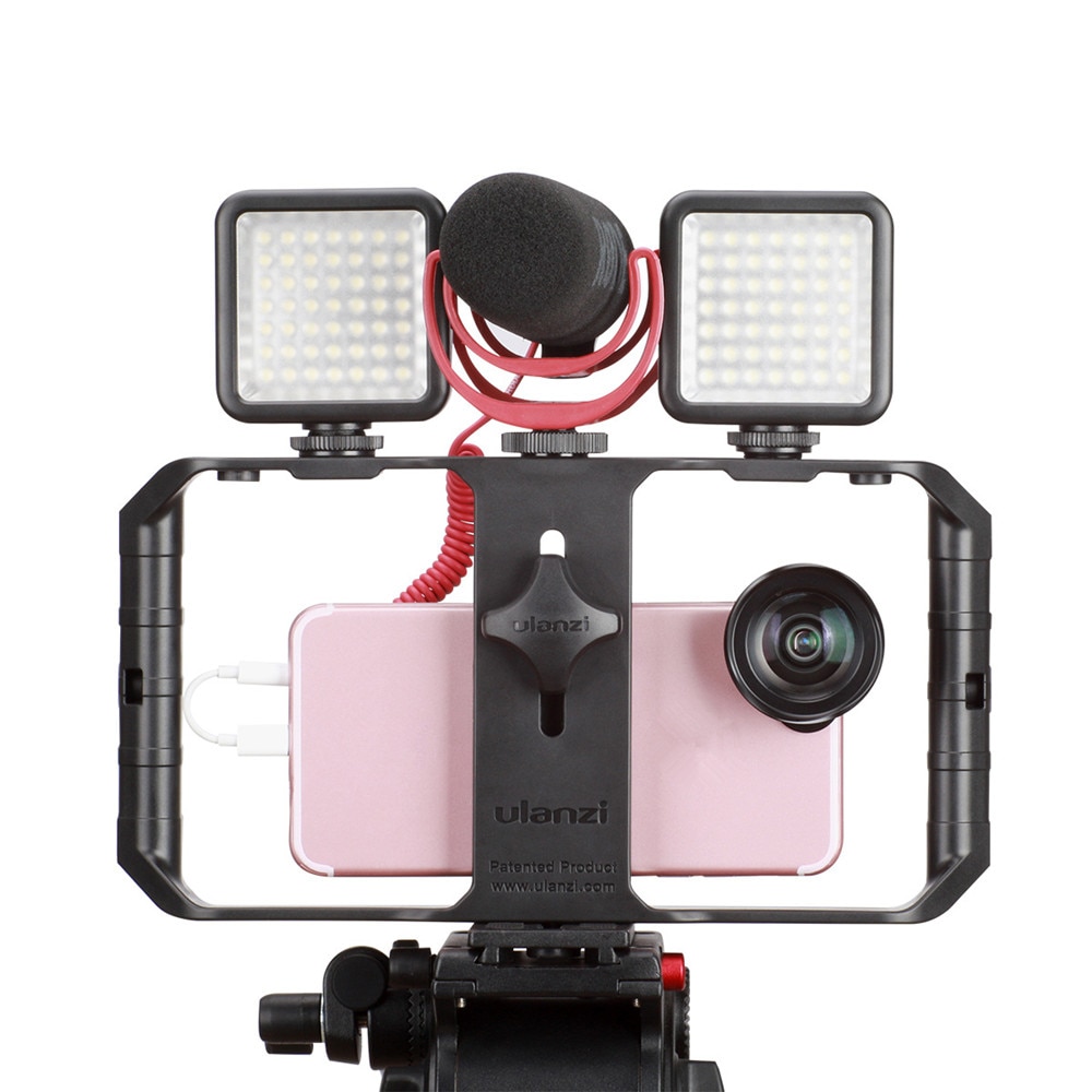 Ulanzi U Rig Pro Smartphone Video Rig With 3 Mounts Video Recording Cell Phone Stabilizer Filmmaking Case Filming Accessories
