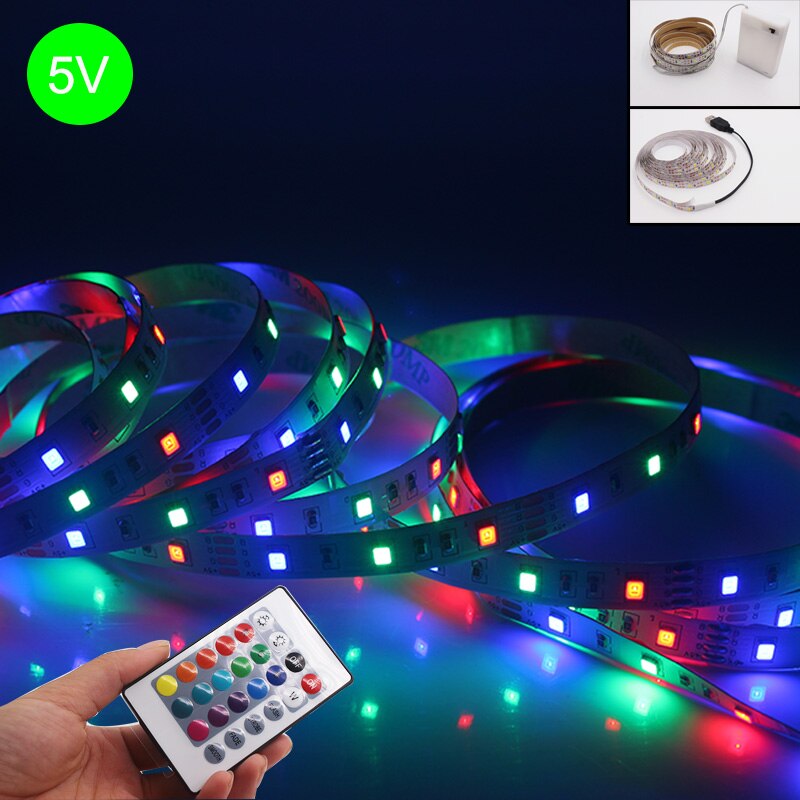 3A 5V 50CM 1M 2M 3M 4M 5M USB Cable Power LED Strip Light Lamp SMD3528 Christmas Desk Decor lamp Tape For TV Background Lighting