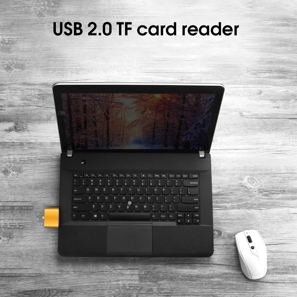 Kebidumei Metal USB 2.0 TF Card Reader Adapter Lightweight Portable Micro SD Memory Card Reader For Laptop PC