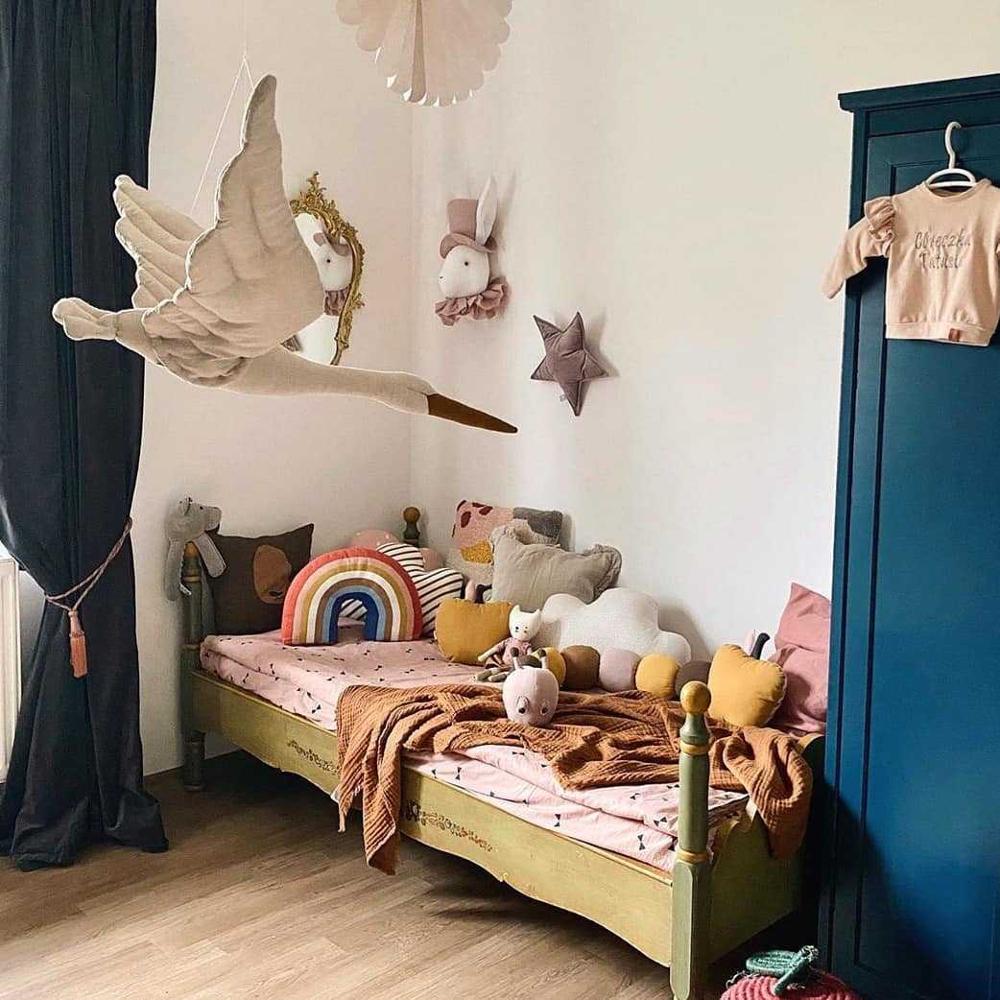 nordisch Stil Schwan Puppe Decke Hängen Dekor Gans Spielzeug Kind Baby Zimmer Stoff Kissen Zauberstab Dekor Handwerk Geburtstag Beruhigende puppe