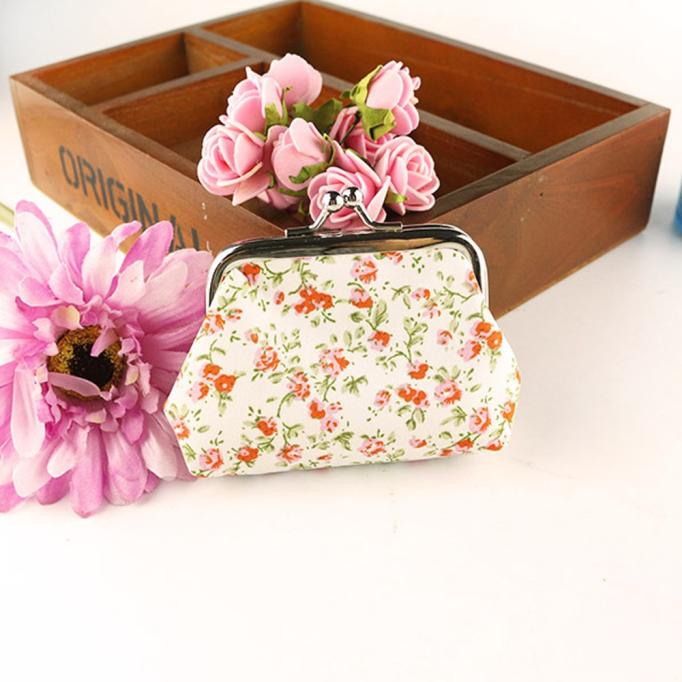 Nova chegada bolsa de moedas feminina senhora retro flor do vintage pequena carteira ferrolho bolsa de embreagem titular do telefone bolsas bolsa #4