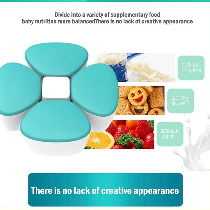 Vier Klavertje Draagbare Babyvoeding Opbergdoos Essentiële Granen Baby Melkpoeder Doos Waggel Snacks Container