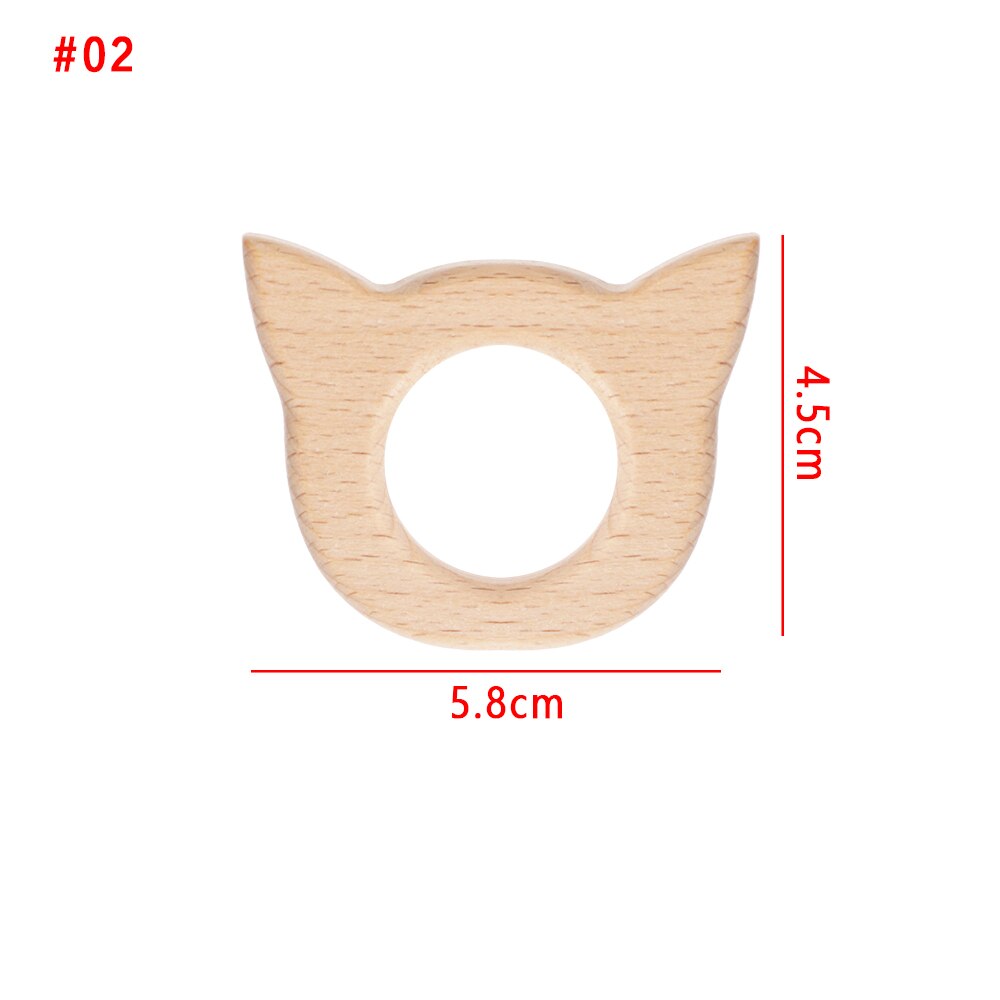 1 Pc Diy Verpleging Hout Hanger Kinderziektes Speelgoed Baby Leuke Dierlijke Vorm Food Grade Materialen Biologische Chew Zuigeling Tanden speelgoed: 02