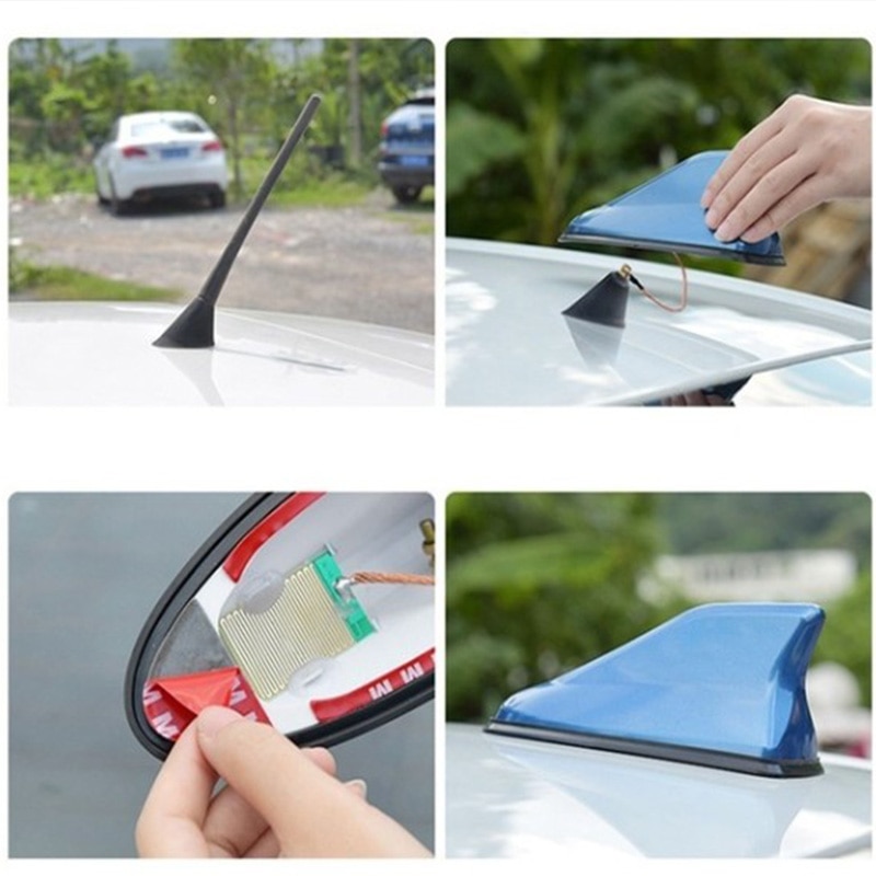 Car shark fin antenna second-generation antenna tail modification special with signal radio antenna decor free punch Auto parts