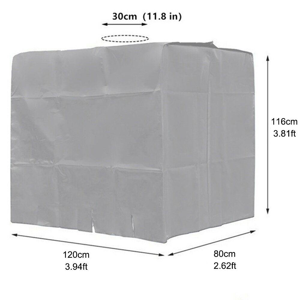 Outdoor Ibc Watertank Cover Waterdichte 210D Oxford Doek Ibc Container Protector Voor 1000/800/600 Liter Zonnebrandcrème Ibc Tank: 800L Grey