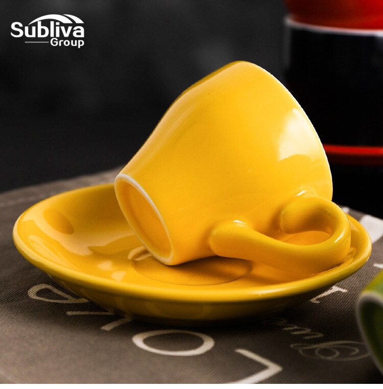 80ml high-grade ceramic coffee cups Coffee cup set Simple European style Mug Cappuccino flower cups Latte