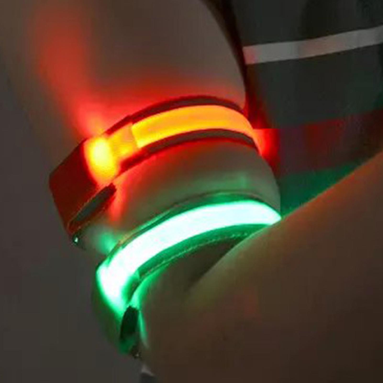 LED Night Riding Running Armband Arm Ring Luminous Double Reflective Strip Wrist Belt Warning Signal Light For Cycling Wristband